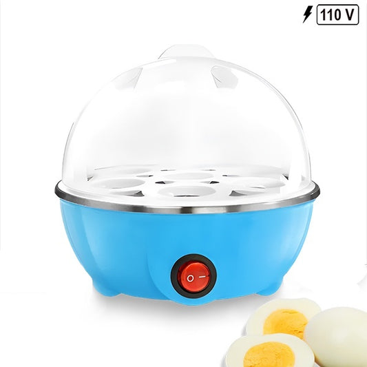 Cozedor Elétrico 110V Azul - Vapor Rápido 7 Ovos