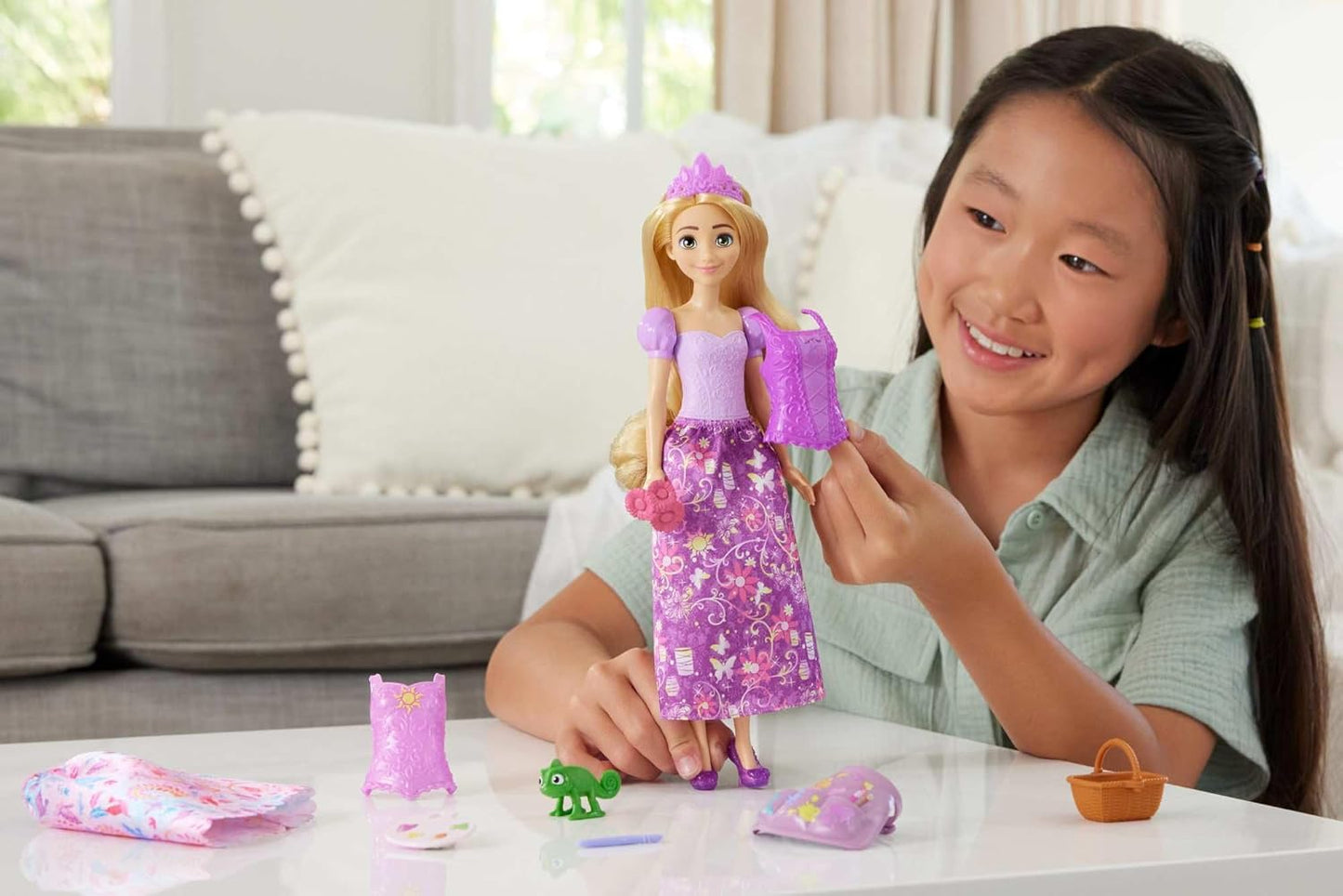Boneca Disney Princesa Rapunzel Fashion 2 Em 1 Com Acessórios