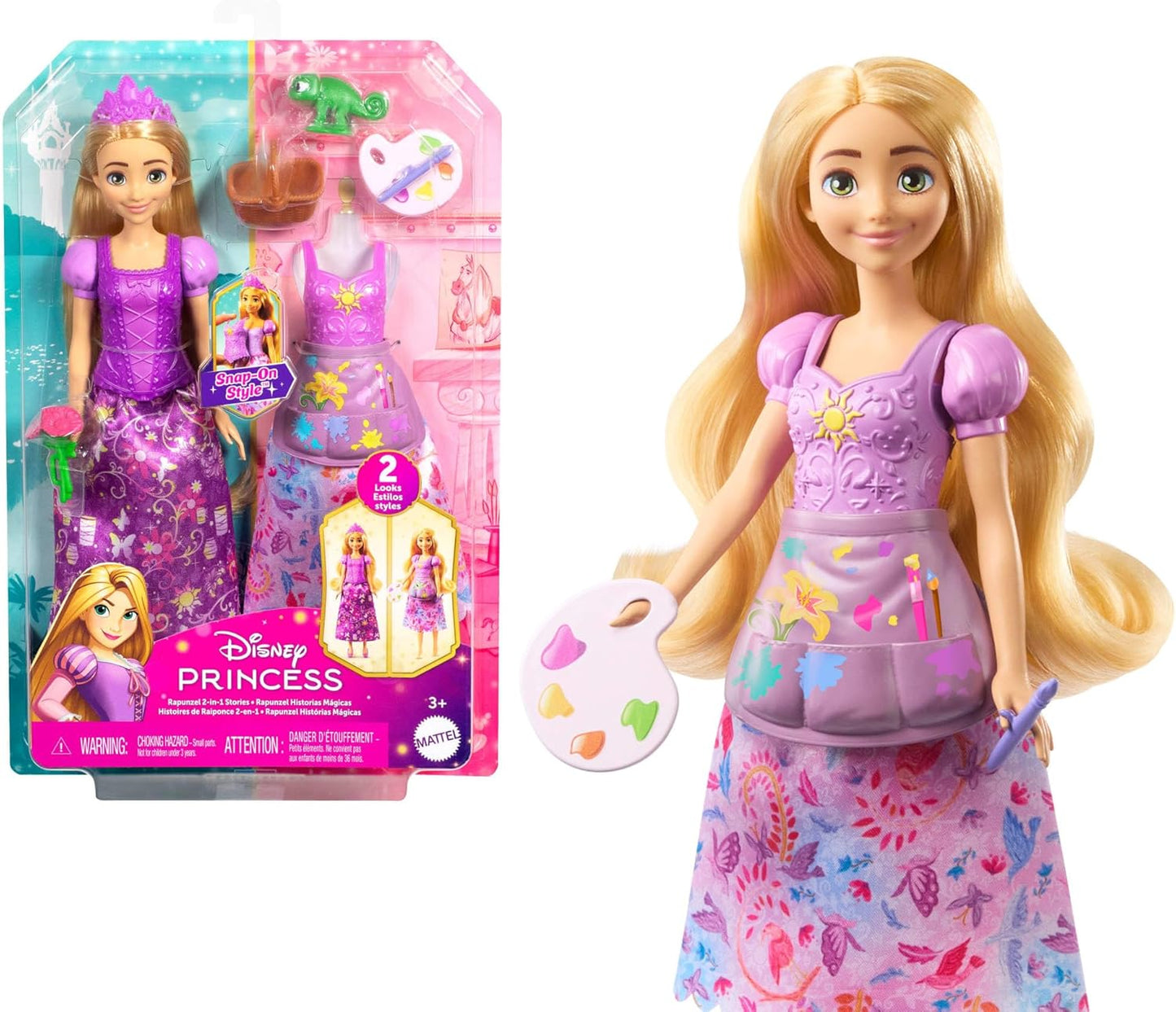 Boneca Disney Princesa Rapunzel Fashion 2 Em 1 Com Acessórios