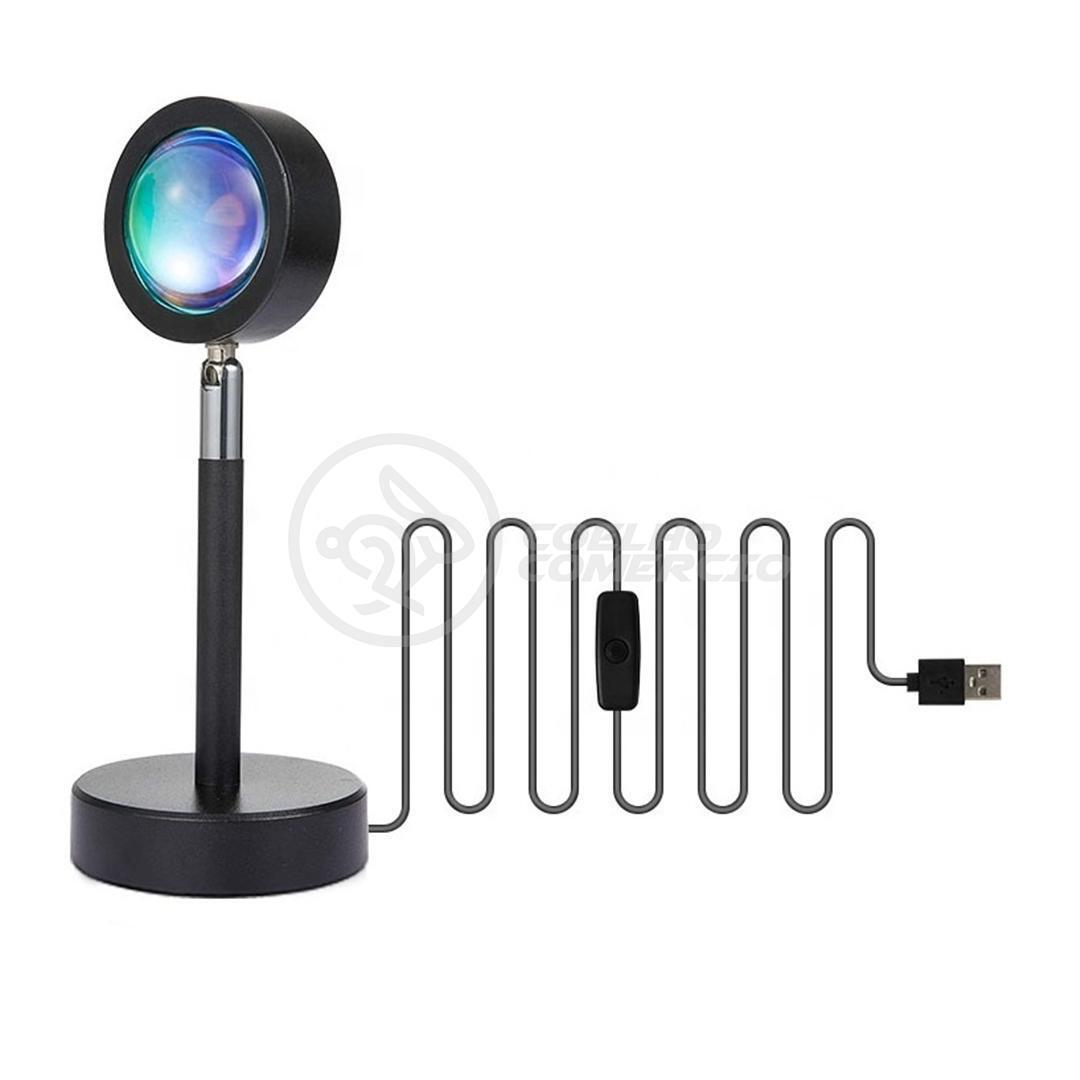 Projetor Sunset Ring Light USB Arco-íris Fotos TikTok