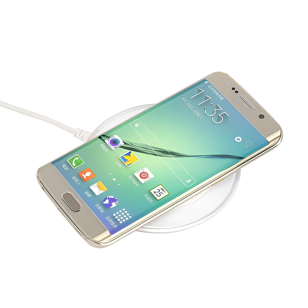 Carregador Wireless Slim Qi Para Celular Mesa - Branco