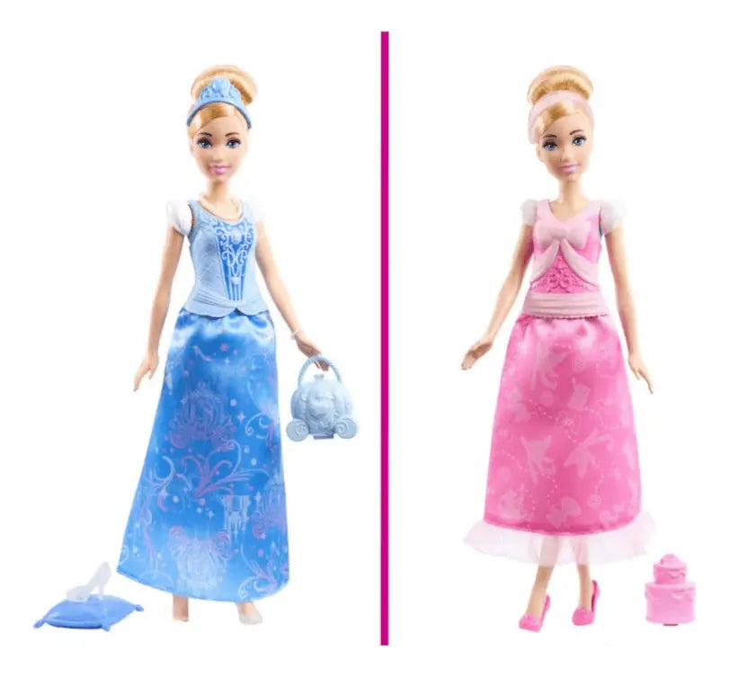 Boneca Disney Princesa Cinderela Fashion 2 Em 1 Com Acessórios