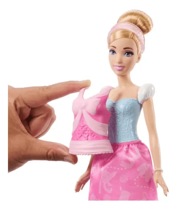 Boneca Disney Princesa Cinderela Fashion 2 Em 1 Com Acessórios
