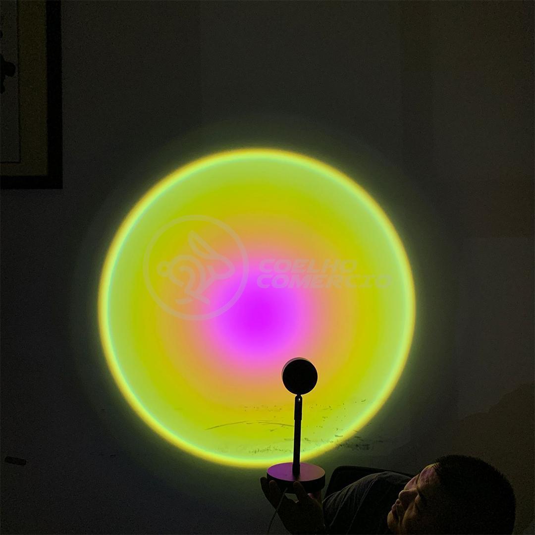 Projetor Sunset Ring Light USB Arco-íris Fotos TikTok